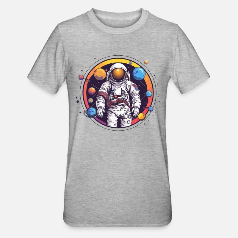 Astronaute dans l’espace - T-shirt polycoton Unisexe - gris chiné