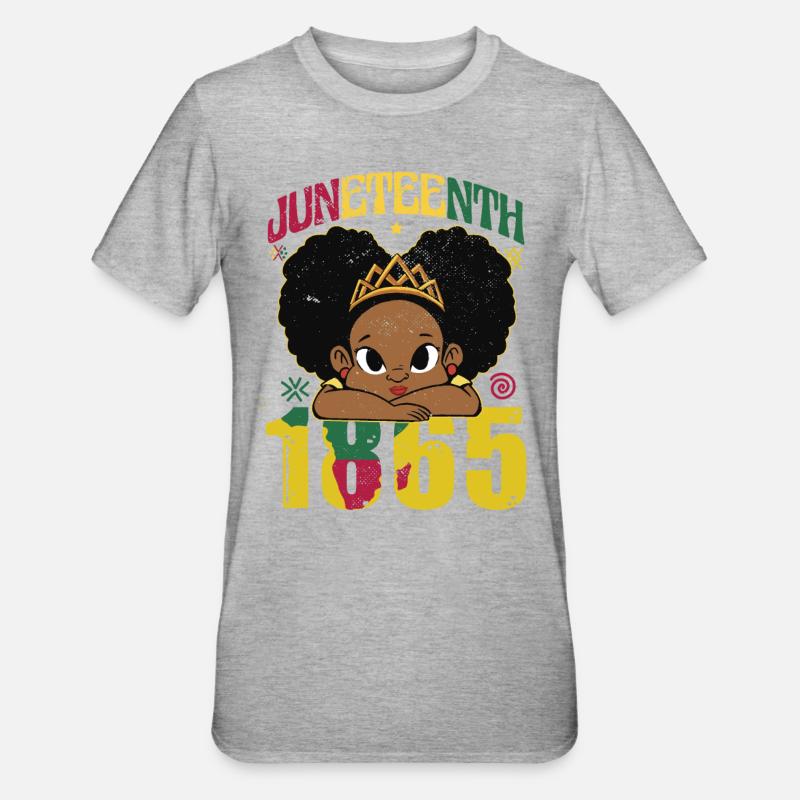 Mädchen Juneteenth - Unisex Polycotton T-Shirt - Grau meliert