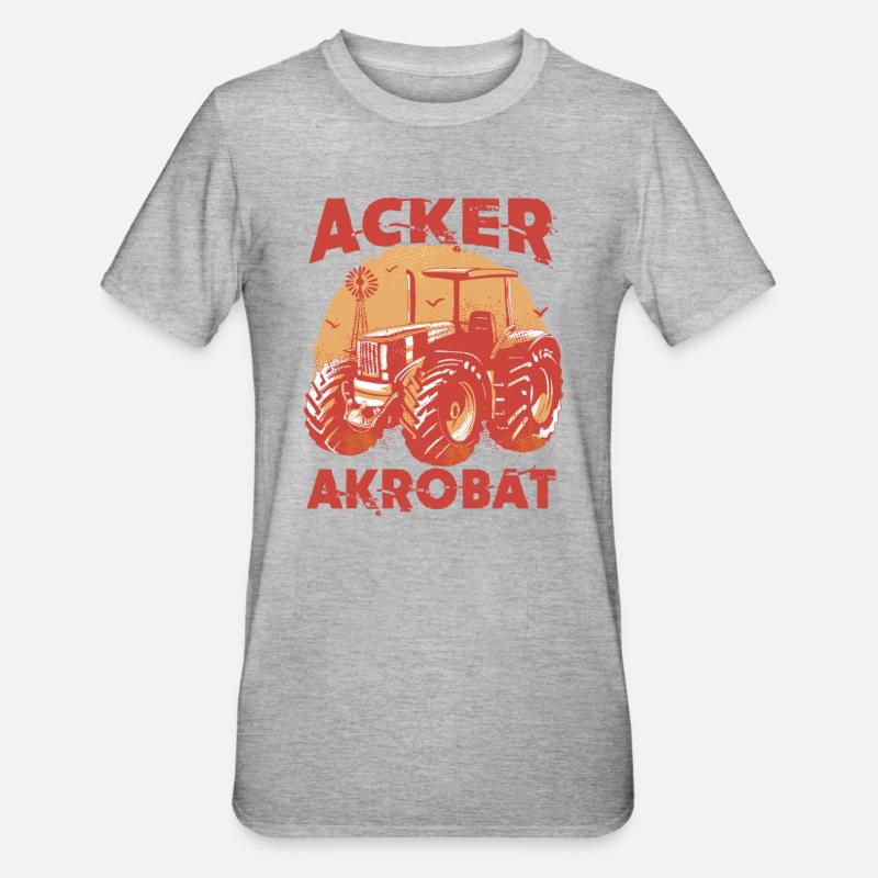 Acker Akrobat - Unisex Polycotton T-Shirt - Grau meliert