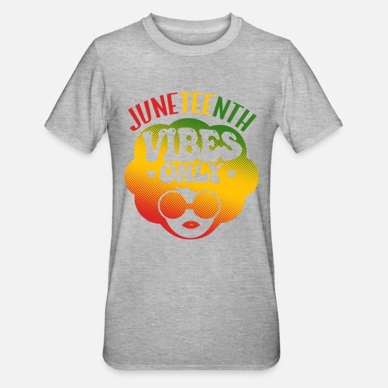Nur Juneteenth-Vibes - Unisex Polycotton T-Shirt - Grau meliert
