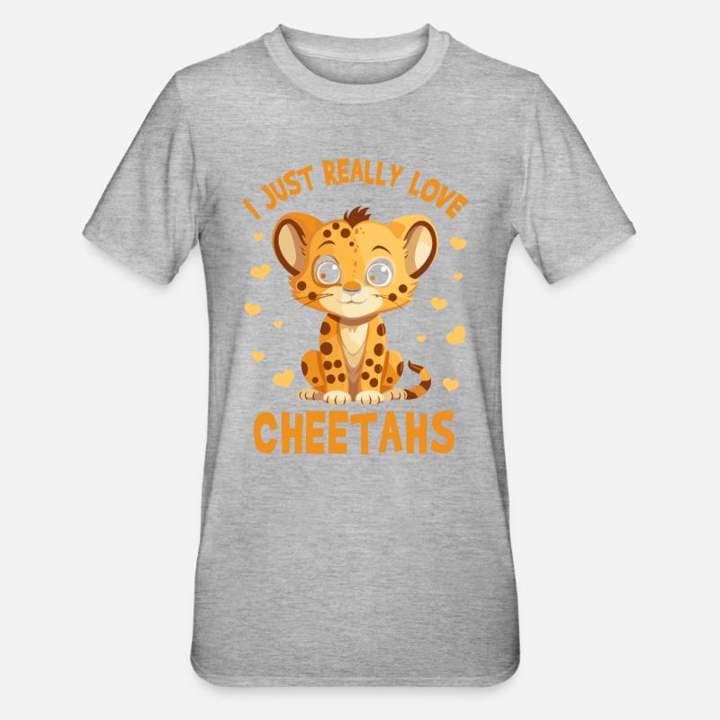 J’aime vraiment les guépards - T-shirt polycoton Unisexe - gris chiné