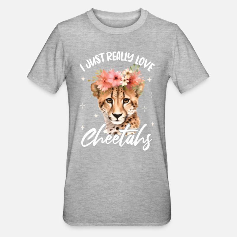 Femmes guépard léopard - T-shirt polycoton Unisexe - gris chiné