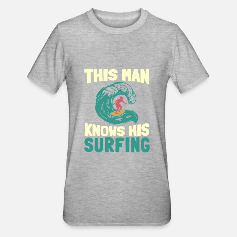 Surf Surfer Surfer - T-shirt polycoton Unisexe - gris chiné