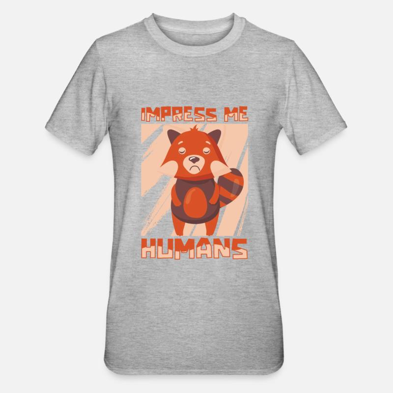 Red panda - Unisex Polycotton T-Shirt - heather grey