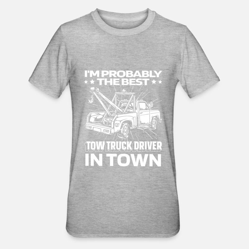 Abschleppdienst Abschlepper Lustig - Unisex Polycotton T-Shirt - Grau meliert