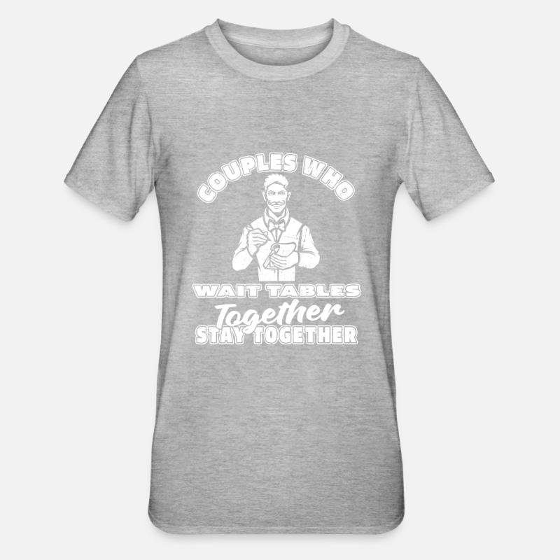 Kellner Kellnerin Paar - Unisex Polycotton T-Shirt - Grau meliert
