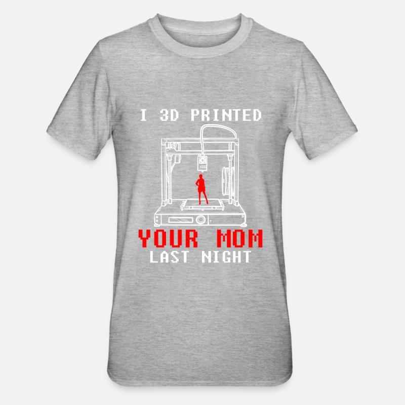 Entwickler Coder Programmierer 3D Drucker - Unisex Polycotton T-Shirt - Grau meliert