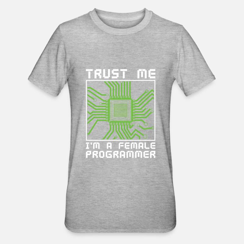 Developer Coder Programmer Microchip - Unisex Polycotton T-Shirt - heather grey