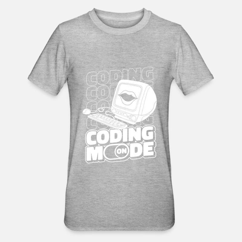 Entwickler Coder Programmierer Computer - Unisex Polycotton T-Shirt - Grau meliert