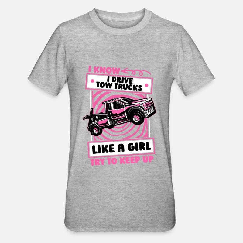Abschleppdienst Abschlepper Mädchen - Unisex Polycotton T-Shirt - Grau meliert