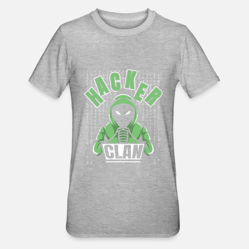 Entwickler Coder Programmierer Hacker - Unisex Polycotton T-Shirt - Grau meliert