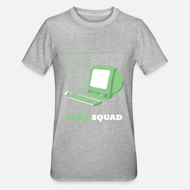 Entwickler Coder Programmierer Rechner - Unisex Polycotton T-Shirt - Grau meliert