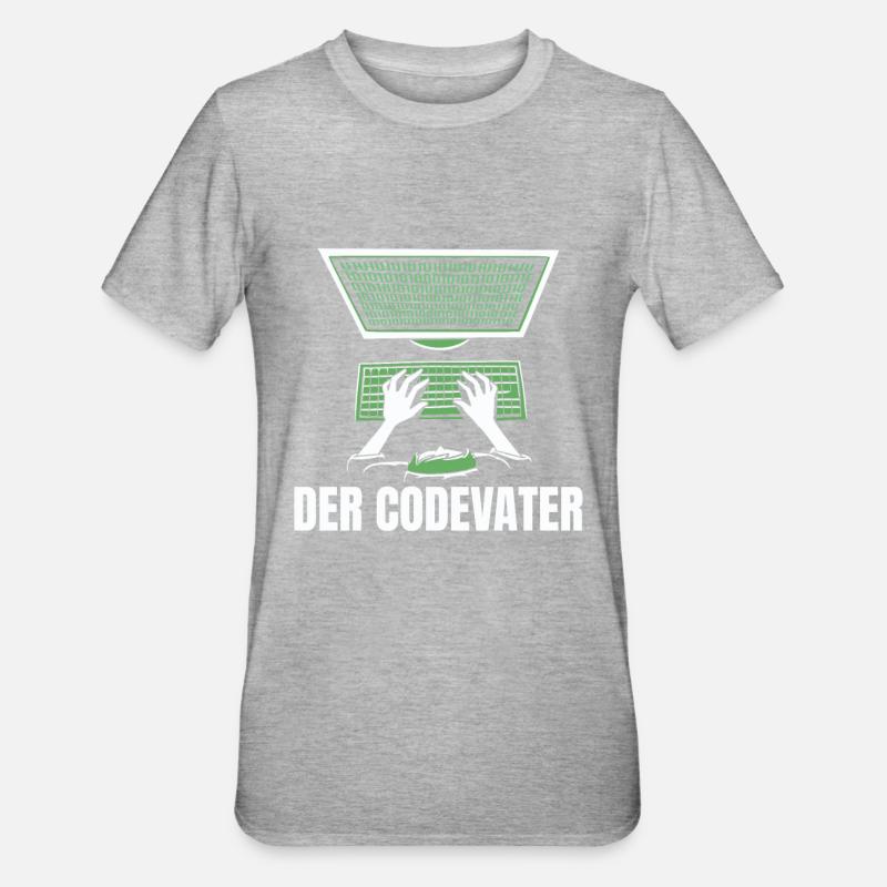Entwickler Coder Programmierer Vater - Unisex Polycotton T-Shirt - Grau meliert