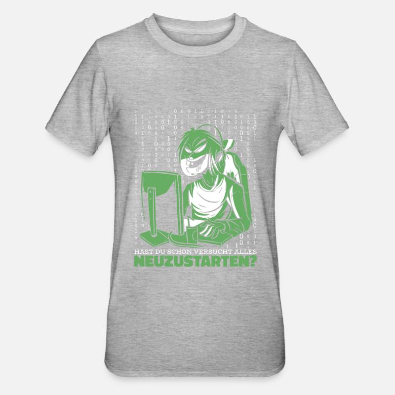 Entwickler Coder Programmierer Computer - Unisex Polycotton T-Shirt - Grau meliert