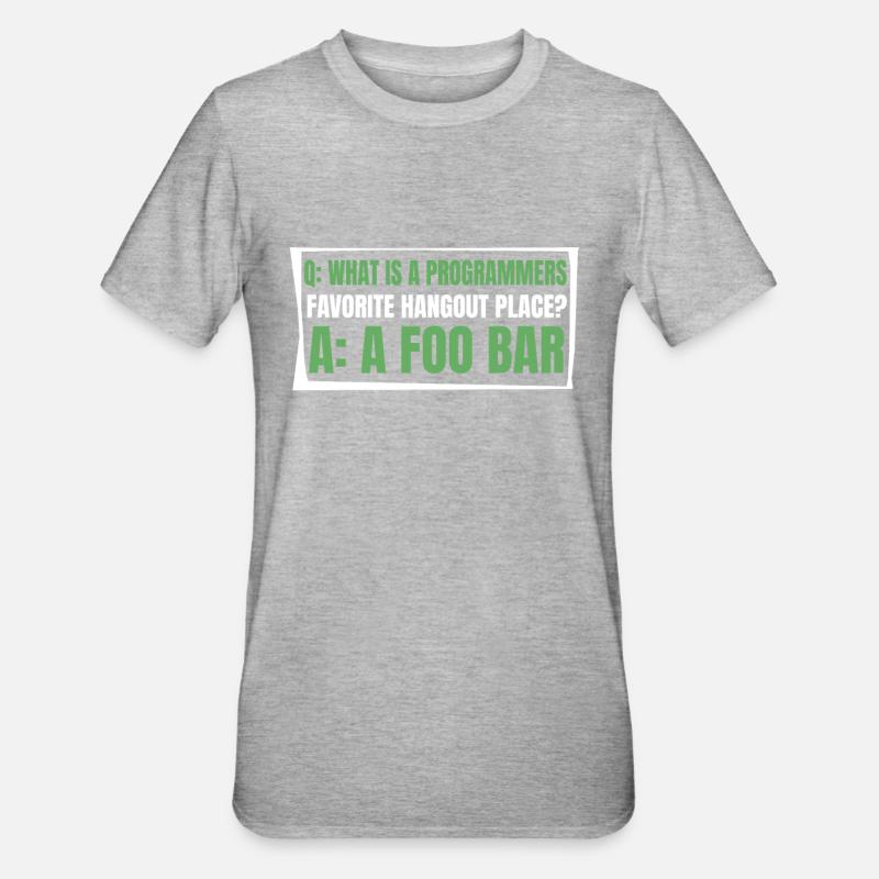 Developer Coder Programmer Funny - Unisex Polycotton T-Shirt - heather grey