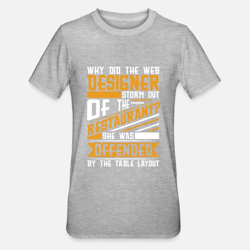 Web Entwickler Webdeveloper Witzig - Unisex Polycotton T-Shirt - Grau meliert