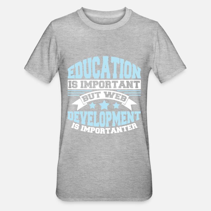 Web Entwickler Webdeveloper Lustig - Unisex Polycotton T-Shirt - Grau meliert