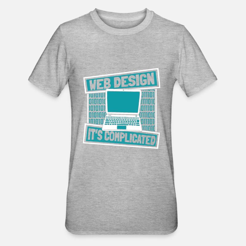 Web Entwickler Webdeveloper Lustig - Unisex Polycotton T-Shirt - Grau meliert
