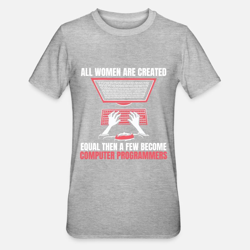 Entwickler Coder Programmierer Computer - Unisex Polycotton T-Shirt - Grau meliert