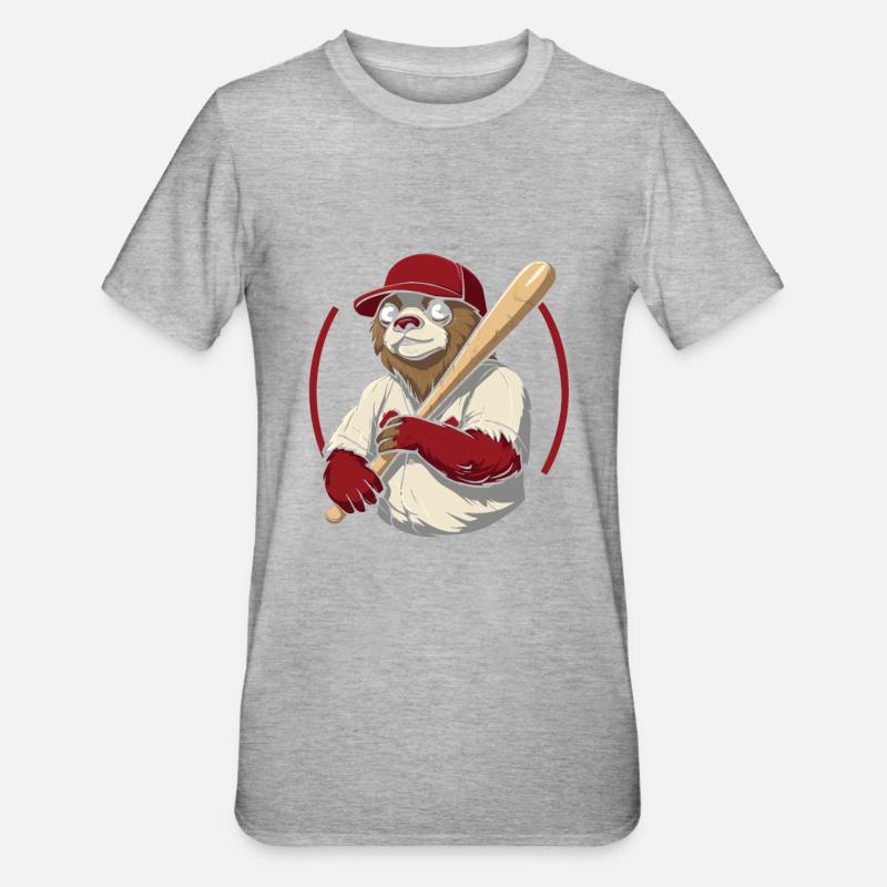 Sloth Cute Sloth Baseball - T-shirt polycoton Unisexe - gris chiné