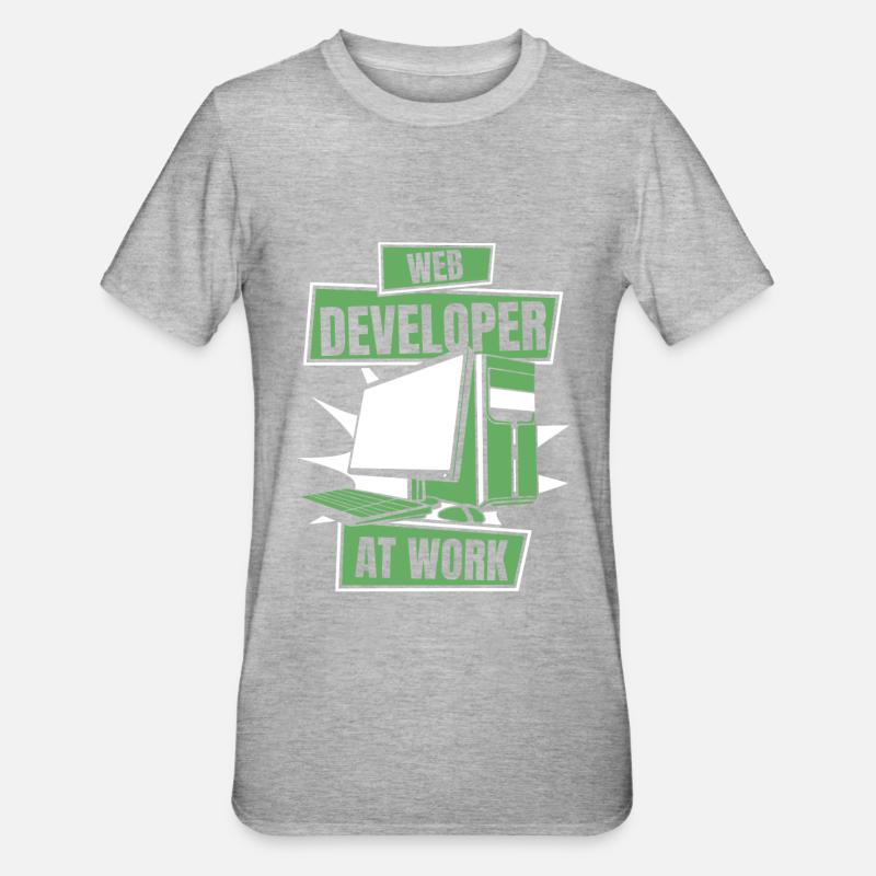 Web Entwickler Webdeveloper Cool - Unisex Polycotton T-Shirt - Grau meliert