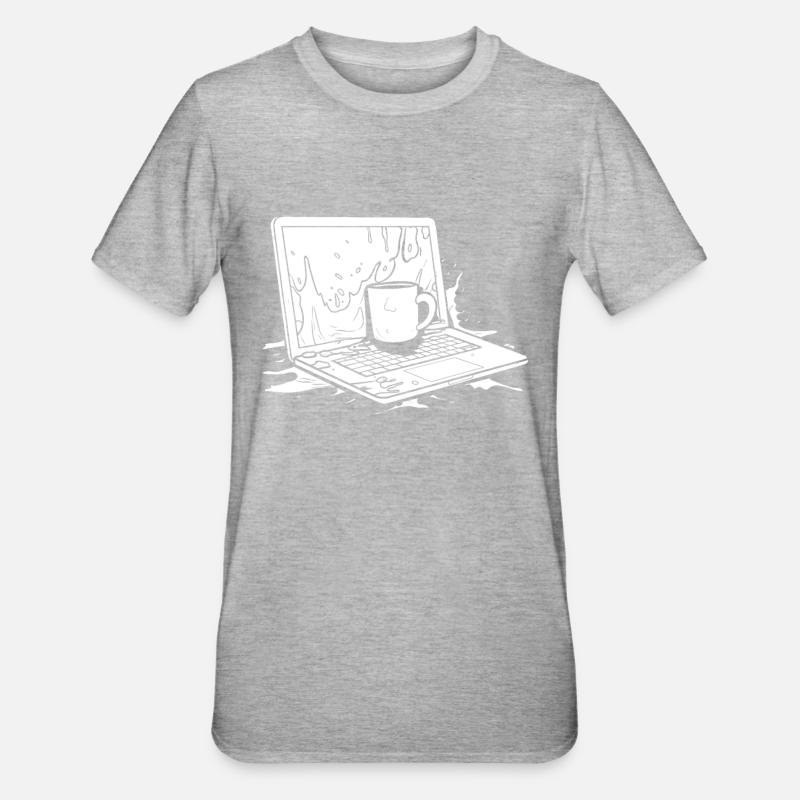 Entwickler Coder Programmierer Kaffee - Unisex Polycotton T-Shirt - Grau meliert