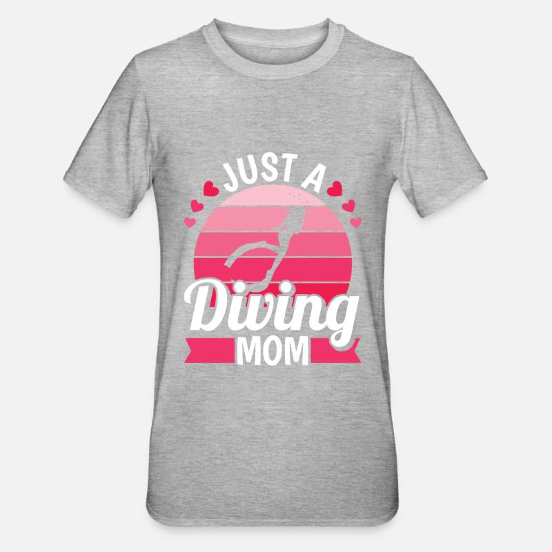 Plongeur Juste une maman plongeuse - T-shirt polycoton Unisexe - gris chiné