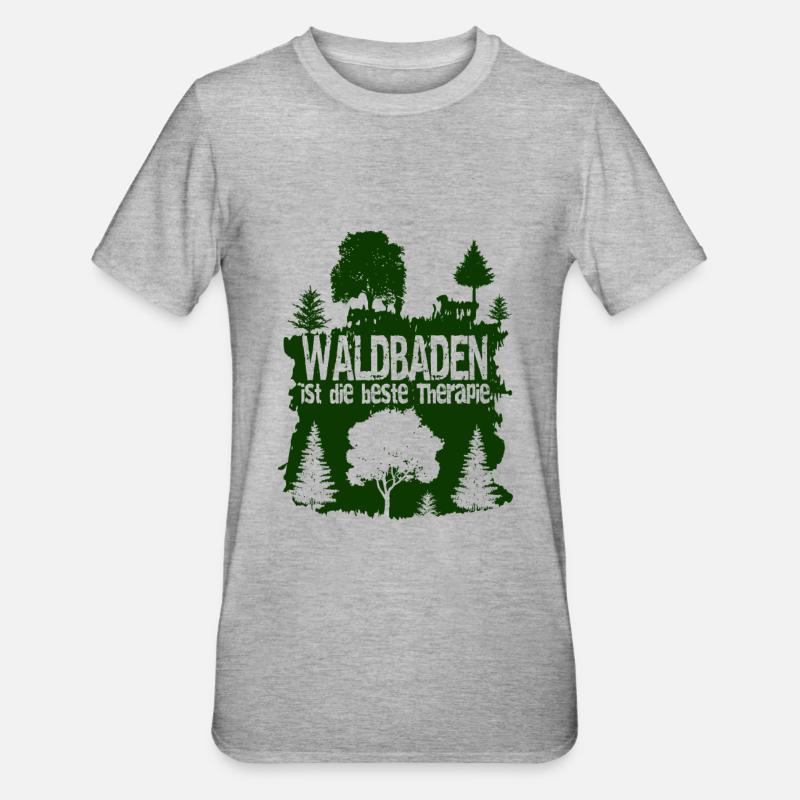 Bain de forêt Shinrinyoku - T-shirt polycoton Unisexe - gris chiné