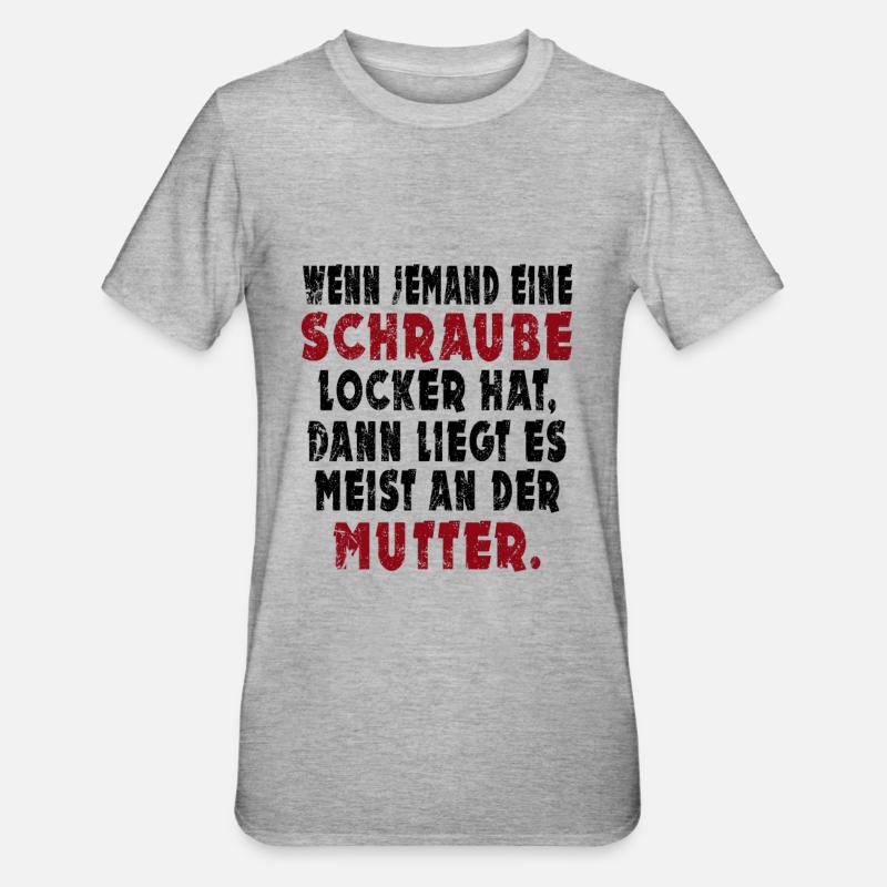 Schraube locker - Unisex Polycotton T-Shirt - Grau meliert