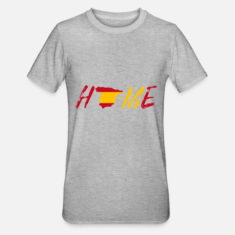 Spanien Home - Unisex Polycotton T-Shirt - Grau meliert