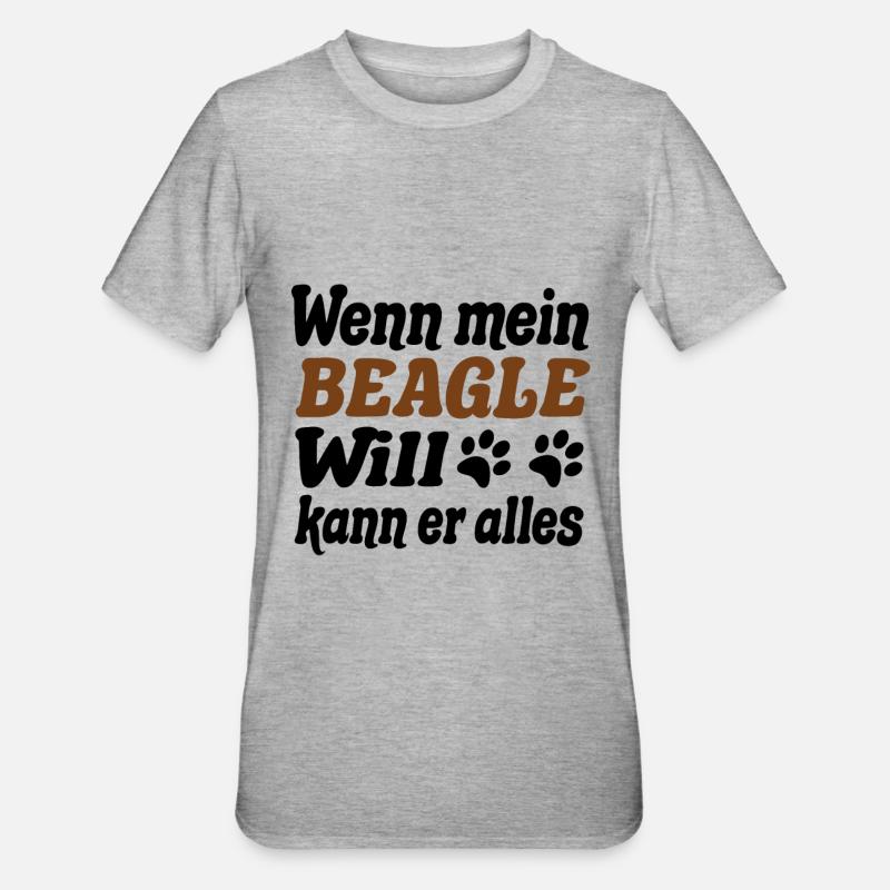Beagle - Unisex Polycotton T-Shirt - Grau meliert
