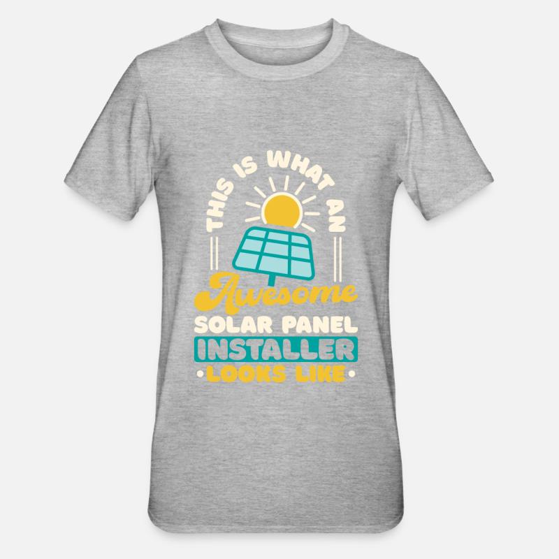 Solar Panel Installer - Unisex Polycotton T-Shirt - heather grey