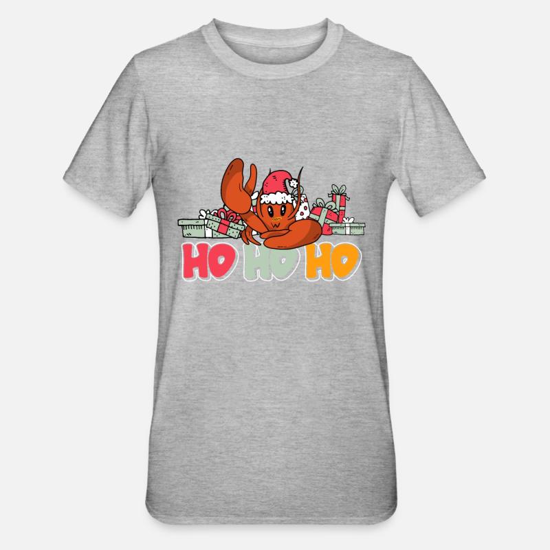 Weihnachtskrebse - Unisex Polycotton T-Shirt - Grau meliert