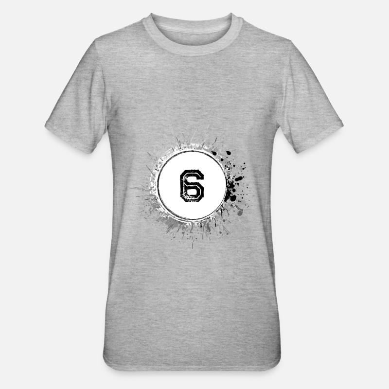 6 Nombre d’objets blob - T-shirt polycoton Unisexe - gris chiné