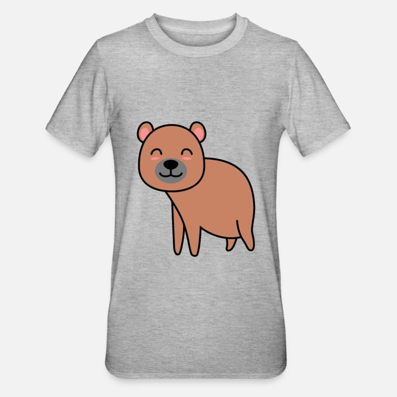 Bär Comic - Unisex Polycotton T-Shirt - Grau meliert