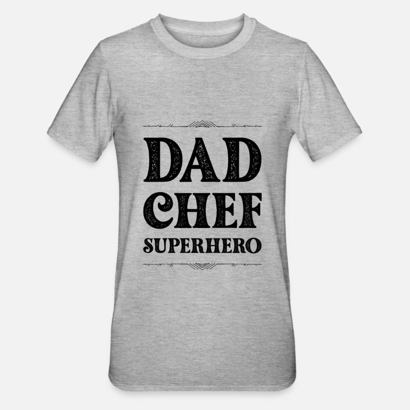 Dad Chef Superheld Papa - Unisex Polycotton T-Shirt - Grau meliert
