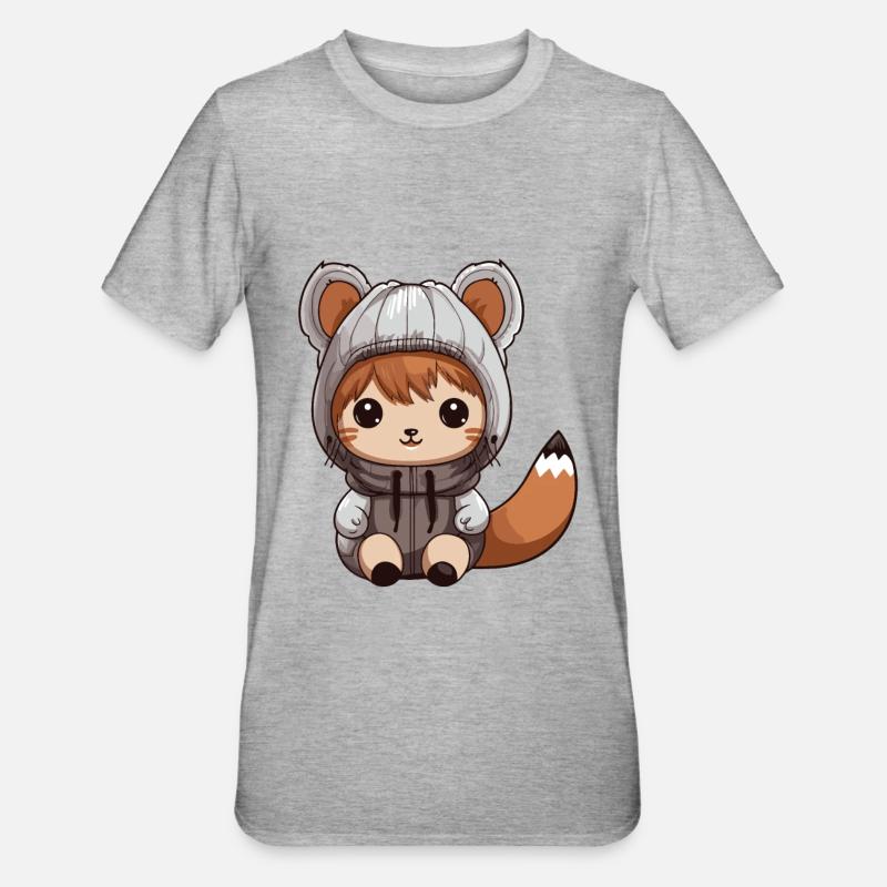 Eichhörnchen Tier Baby Comic - Unisex Polycotton T-Shirt - Grau meliert