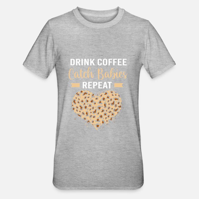Entbindung Hebamme - Unisex Polycotton T-Shirt - Grau meliert