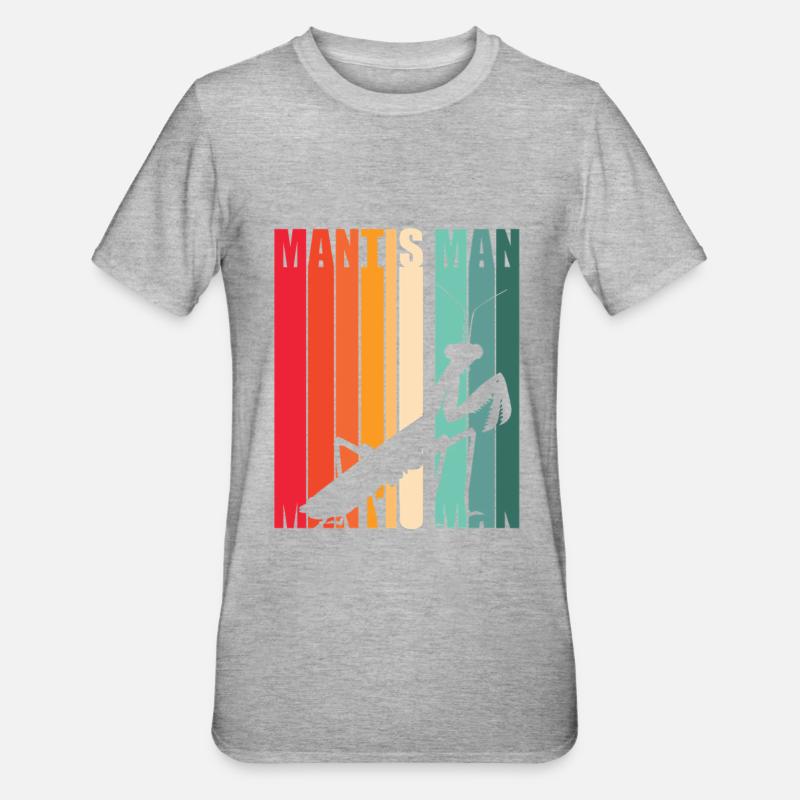 Mantis Gottesanbeter Gottesanbeterin - Unisex Polycotton T-Shirt - Grau meliert