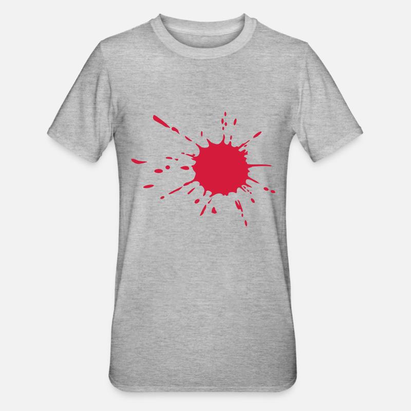 Blut - Unisex Polycotton T-Shirt - Grau meliert