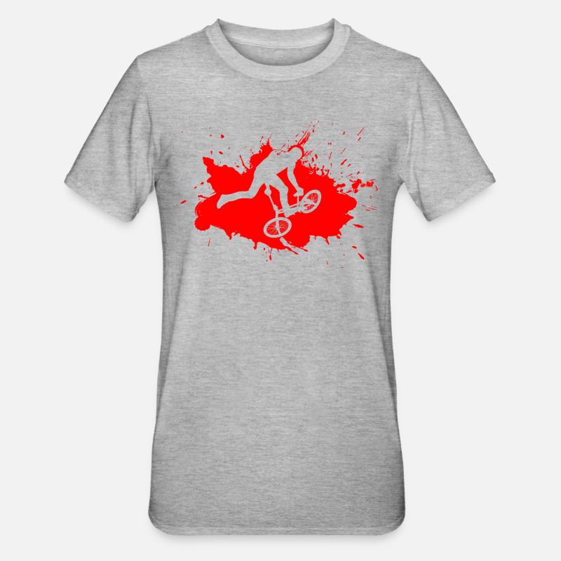 Bikedancer Rouge - T-shirt polycoton Unisexe - gris chiné