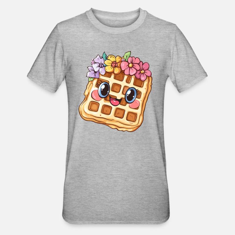 Gaufre aux fleurs - T-shirt polycoton Unisexe - gris chiné