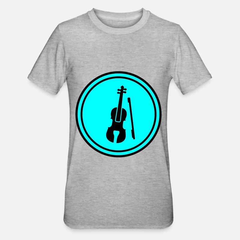 Icône de violon - T-shirt polycoton Unisexe - gris chiné