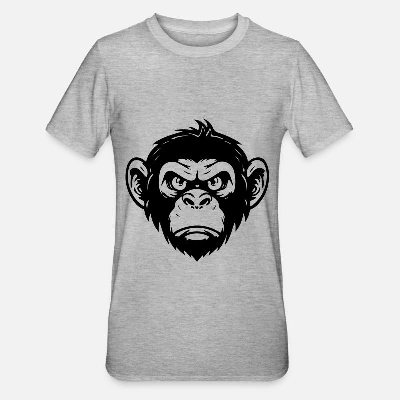 Tête de Singe - T-shirt polycoton Unisexe - gris chiné