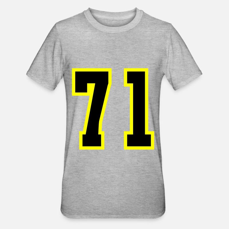 Maillot à 71 numéros - T-shirt polycoton Unisexe - gris chiné