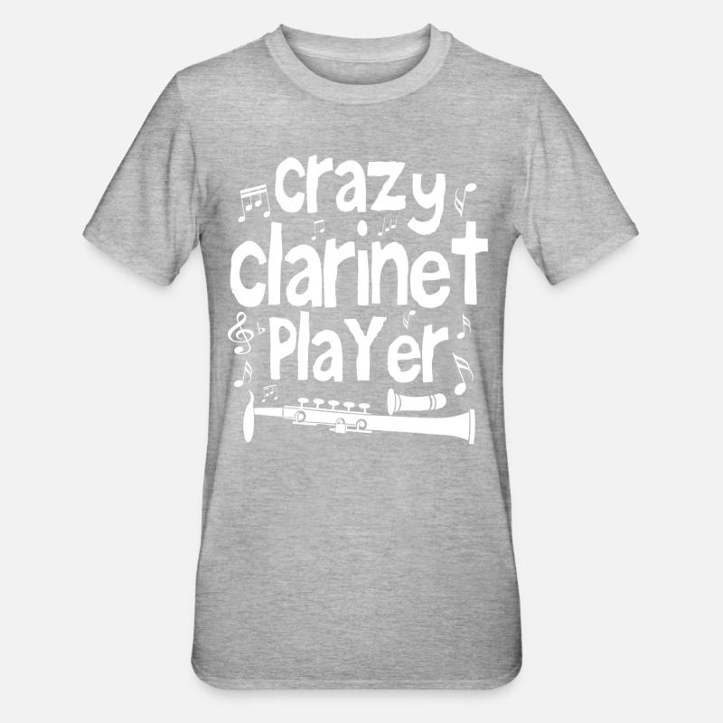 Crazy clarinet player - T-shirt polycoton Unisexe - gris chiné