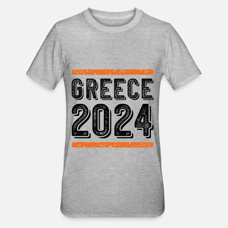 Grèce Millésime 2024 - T-shirt polycoton Unisexe - gris chiné