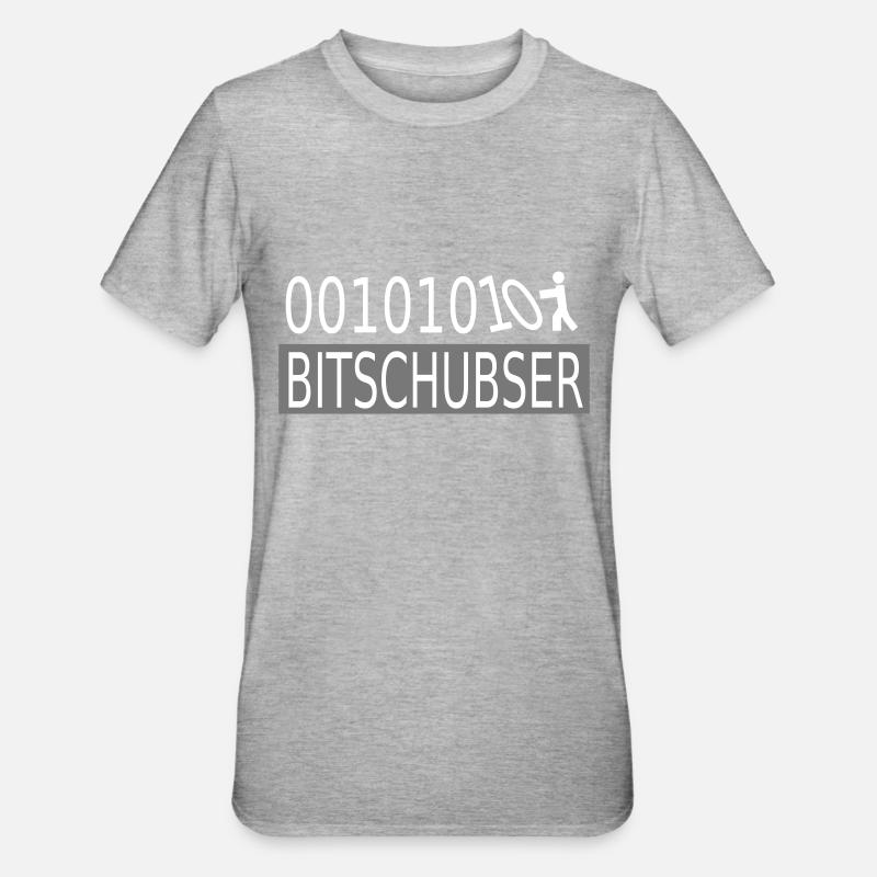 Bitschubser - Unisex Polycotton T-Shirt - Grau meliert