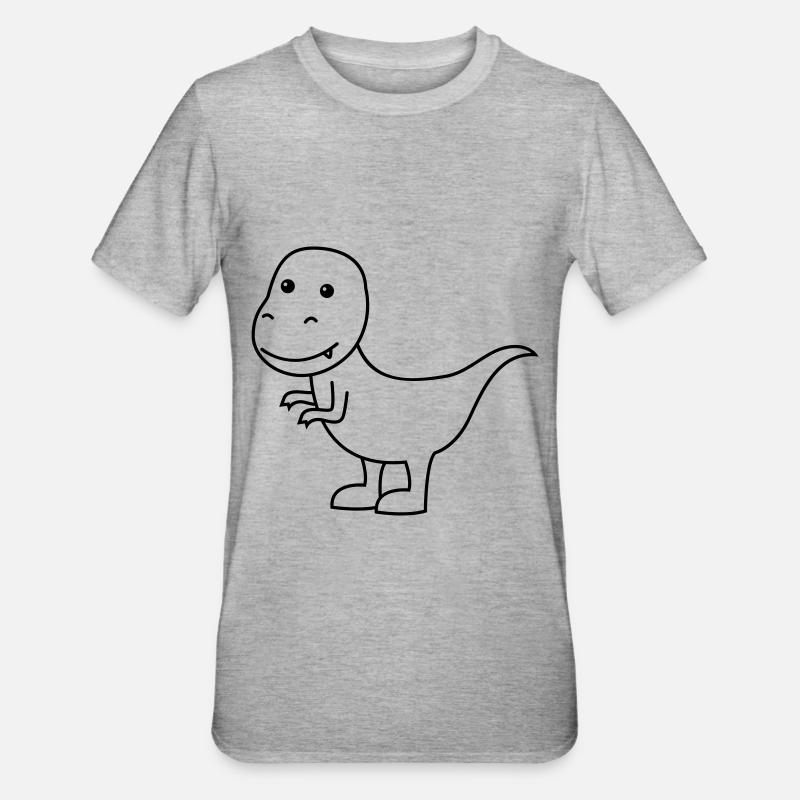 Dinosaure T-Rex Comic - T-shirt polycoton Unisexe - gris chiné