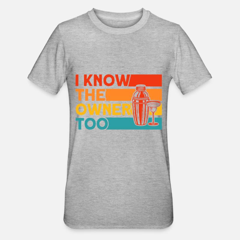 Barkeeper Kellner Service Geschenk - Unisex Polycotton T-Shirt - Grau meliert